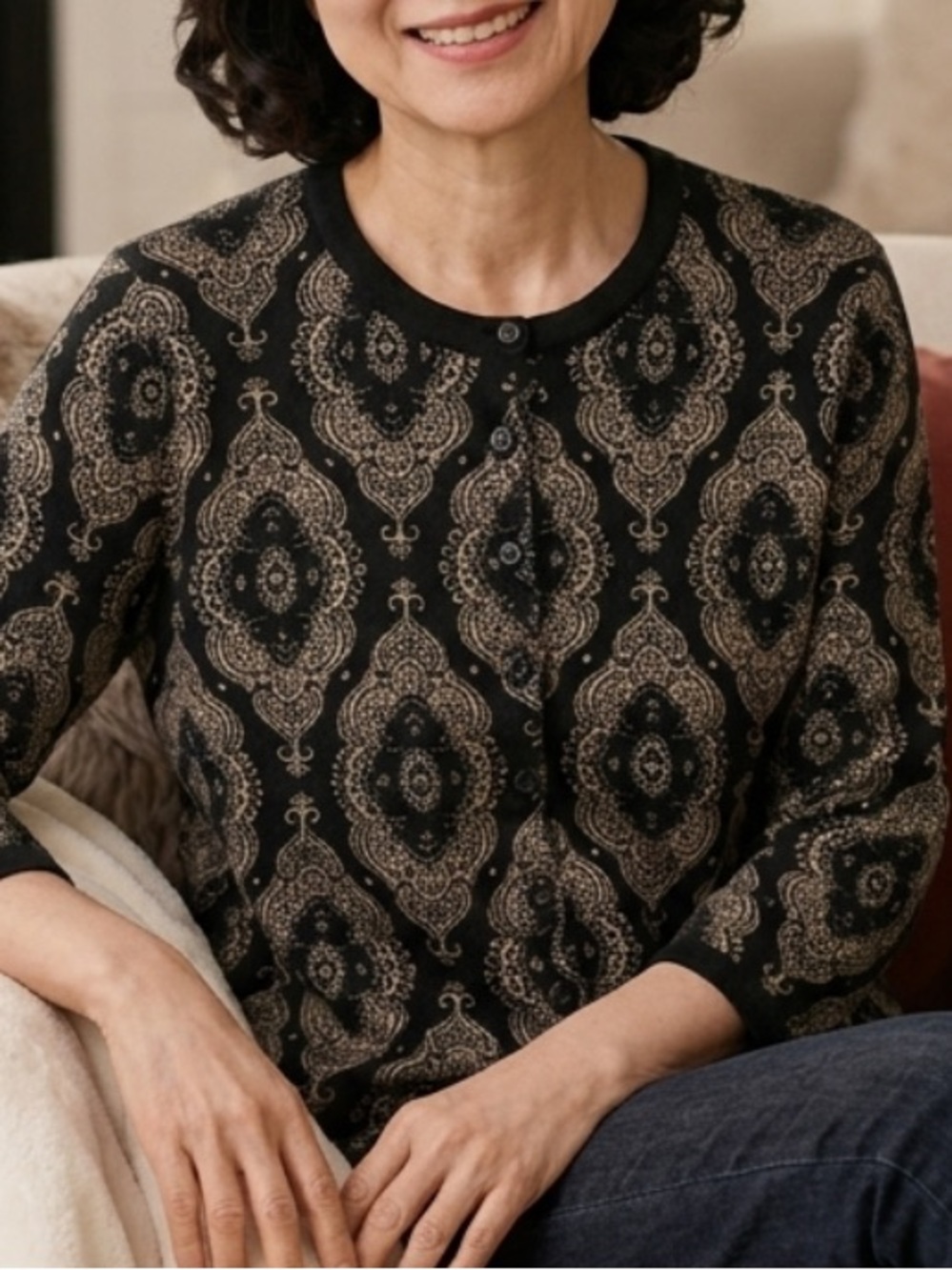Cotton button cardigan
